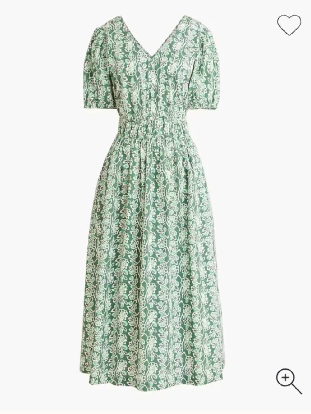 J. Crew Smocked-waist poplin midi dress • size 4 •  NWT • CI209